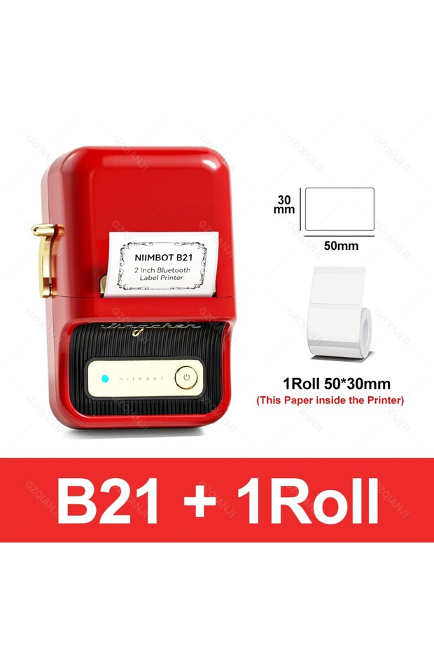 B21RD Add 1Roll NEW Niimbot B21 Mini Portable Thermal Label Printer Mini Adhesive Sticker Maker for