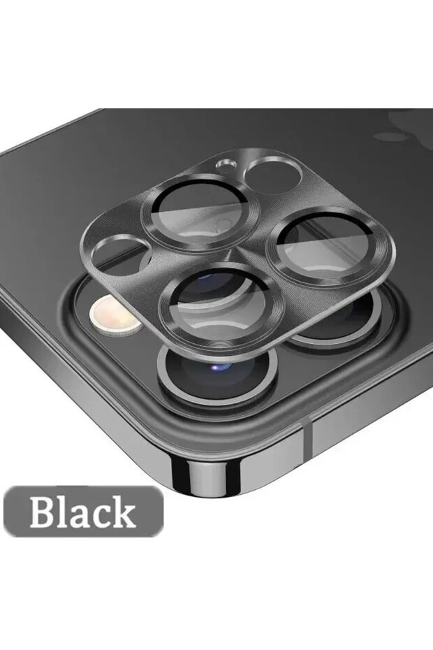 واقي زجاجي لعدسة الكاميرا المعدنية السوداء لهاتف iPhone 12، لهاتف iPhone 11 12 13 14 15 Pro Max Mini 14Plus