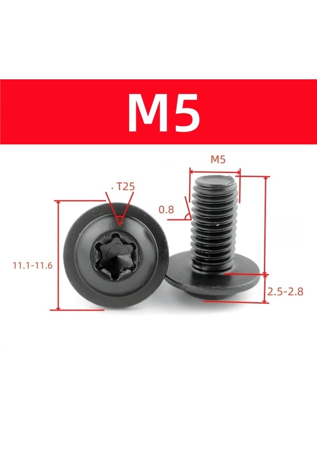 X 16mm M5-10pcs 304 Torx Screw M4 M5 M6 M8 Stainless Steel Black Colour torx Washer Head Screw for M