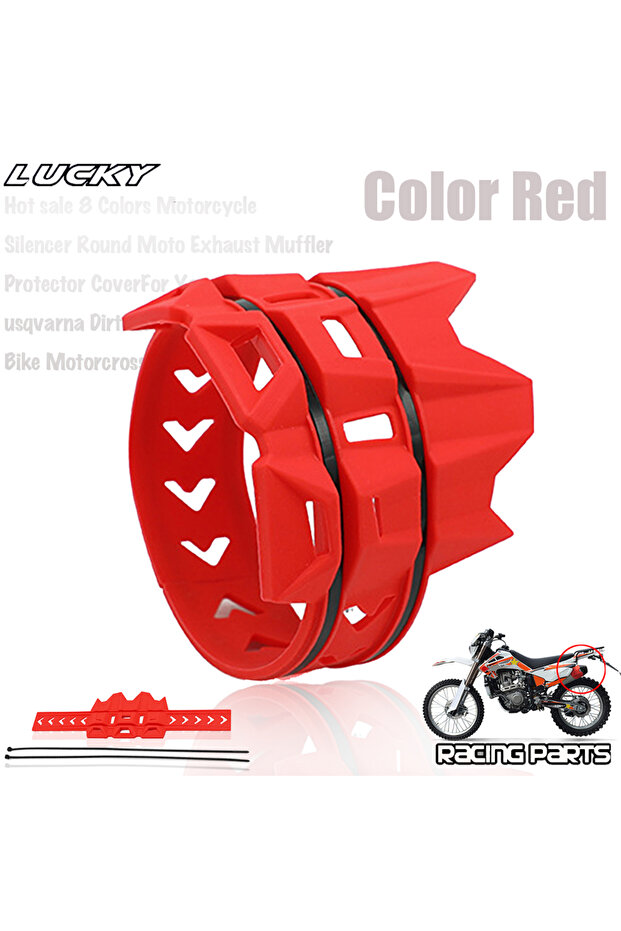 Red Universal Exhaust Protection Cover Motorcycle Exhaust Muffler Silencer Protector Guard For KTM S