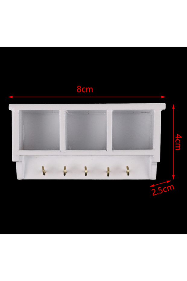 as pic 1/12 Dollhouse Miniature Kitchen Wood Wall Rack White 1:12 Doll House Decoration Accessories