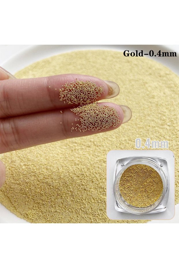 01 0.4mm-1.5mm 3D Steel Tiny Nail Art Decoration Gold Silver Steel Ball Nail Art Caviar Beads Nails
