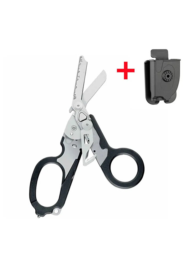 Black Set Multifunction First Aid Tactical Folding Scissors Outdoor Survival Tool Combination Tactic