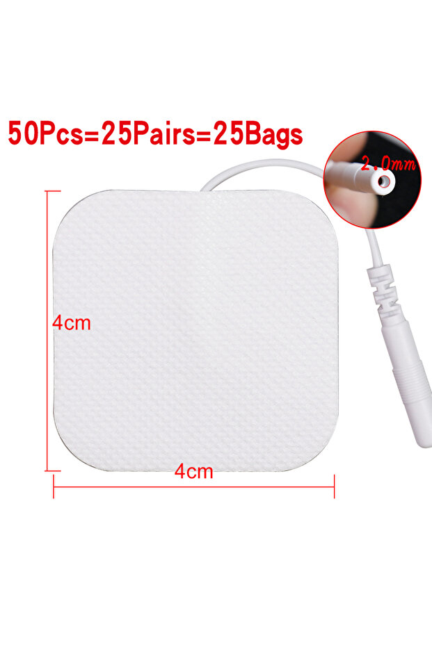 50Pcs 4x4cm 50/100Pcs TENS Pads EMS Electrode Patch Nerve Muscle Stimulator Silicone Gel Tens Electr