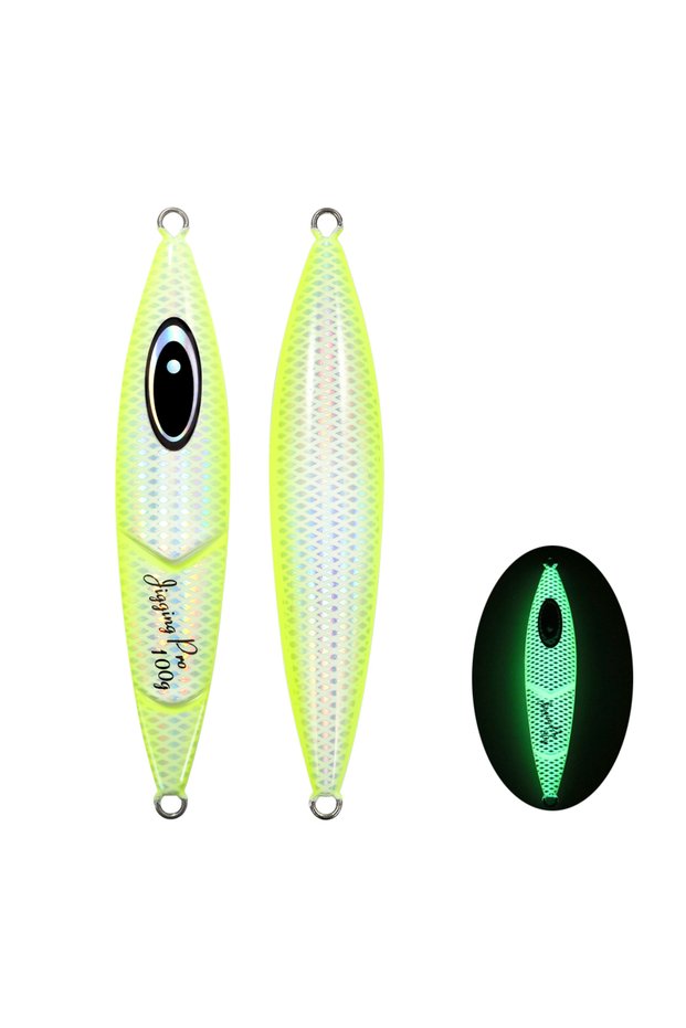 150g Yellow JIGGING PRO Slow Pitch Jigs 80g 100g 120g 150g Cranky Saltwater Shore Jigging Lure Lumin