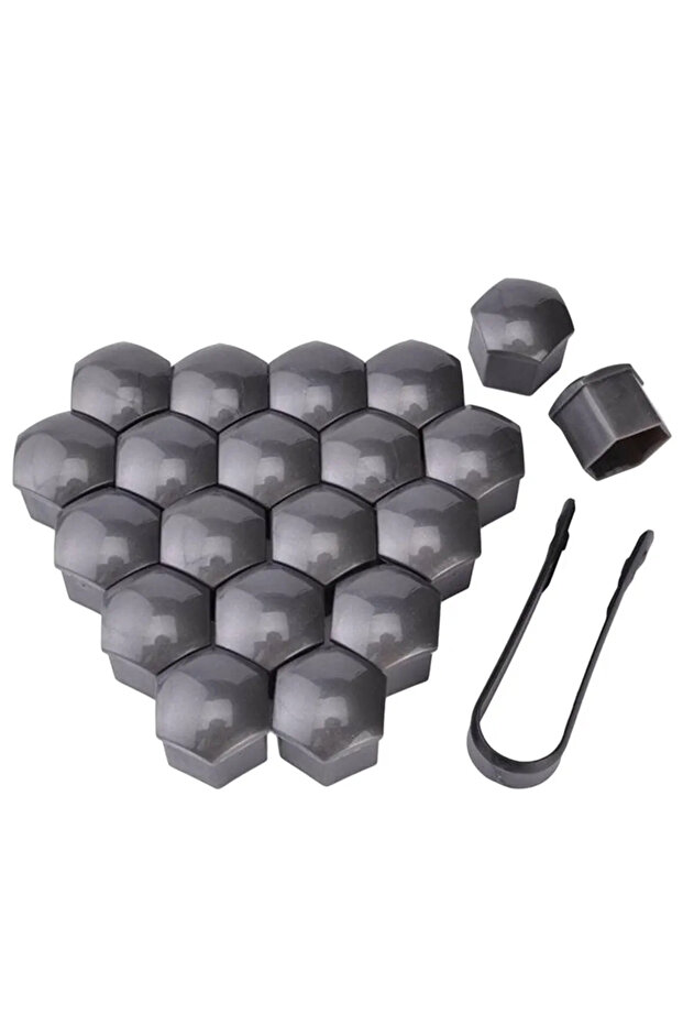 17mm 20pcs Gray 20 Pcs Car Wheel Nut Caps 17mm/19mm/21mm Auto Hub Screw Cover Black Plastic Anti Dus
