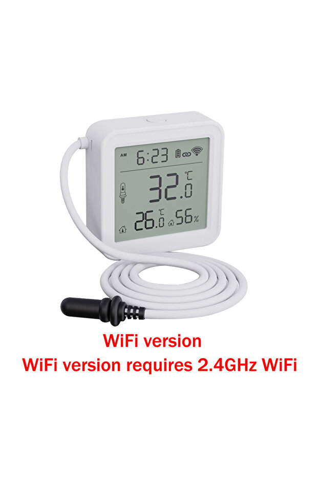 WiFi Version Tuya Zigbee WiFi Temperature Humidity Sensor 1M External Sensor Cable Probe APP Remote