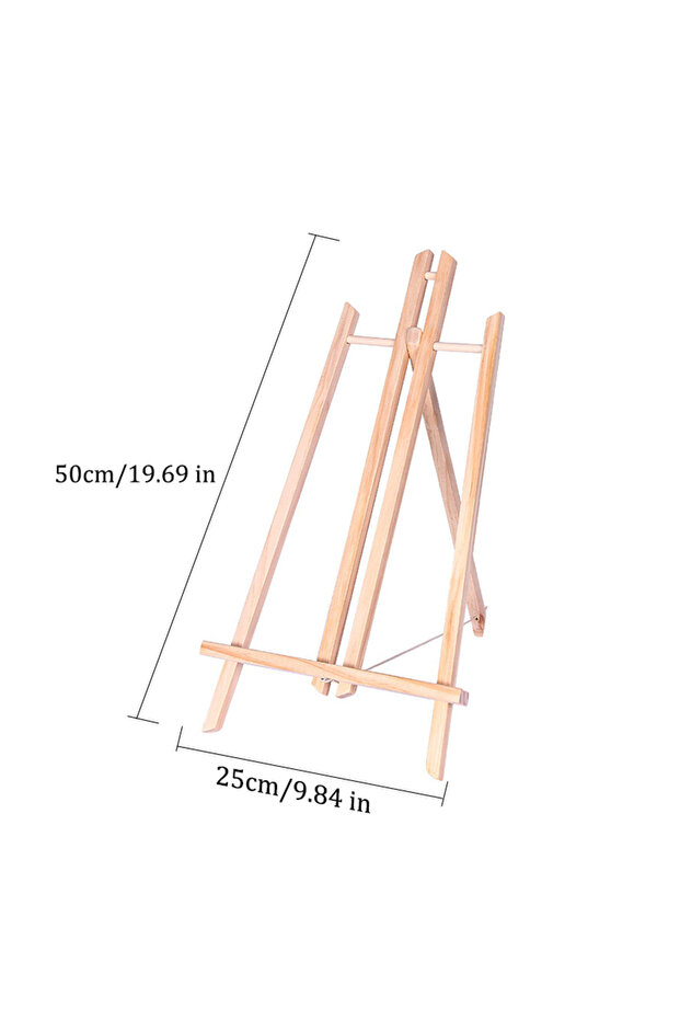 25x50cm Wooden Easel For Painting,20cm 24cm 30cm 40cm 50cm Height Folding Desktop Display Triangle B