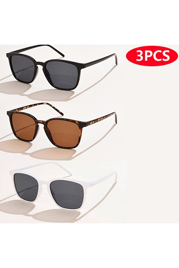 show as picture 3pcs mixed 6pcs/4pcs/3pcs Square Small Sunglasses Women Rectangle Frame Purple Color