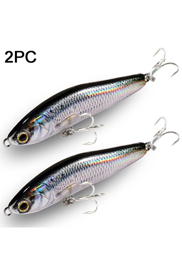 2PCS A Sinking Pencil 2PC 24g Fishing Lure Weight System HardBait Treble Hooks Swimbait Wobbler Tack