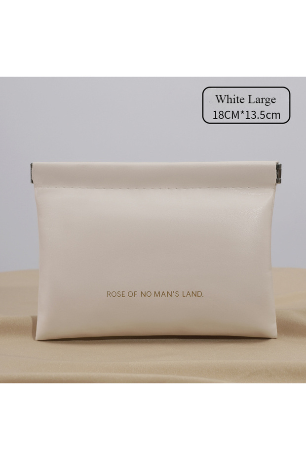 White Large 2026 Closed Bullet Bag Mini PU Earphone Storage Bag Candy Colored Coin Bag Zero Wallet L