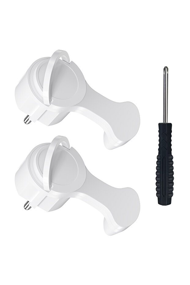 250V EU 2pcs white 4pcs EU flat plug adapters with folding handles for replaceable wiring Schuko pow