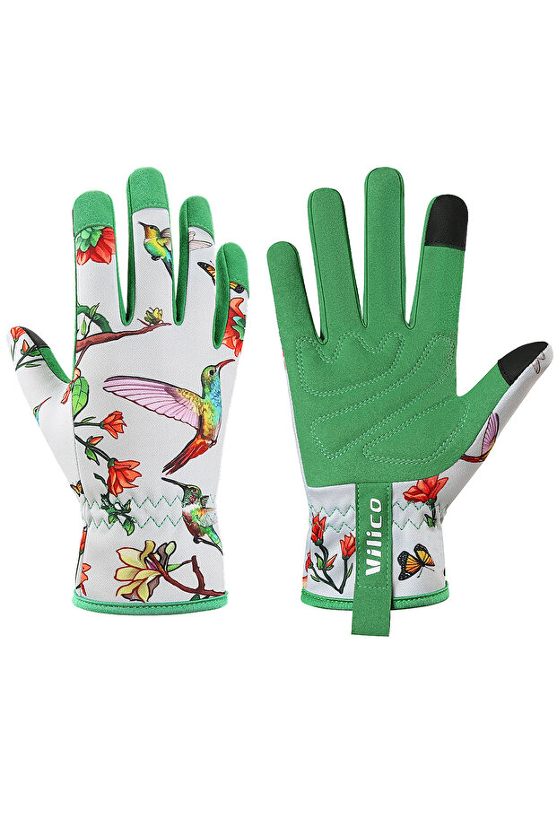 M A0148-white Gardening Gloves for Women Breathable leather Garden Gloves with Grip Thorn-Proof Punc