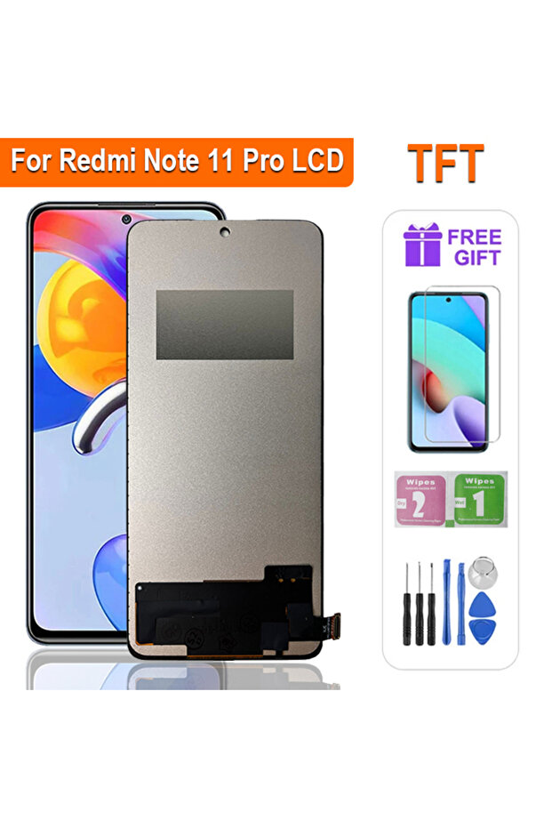 شاشة TFT بدون إطار 6.67 بوصة AMOLED LCD لهاتف Redmi Note 11 Pro، شاشة لمس LCD مع محول رقمي، موديل 220111