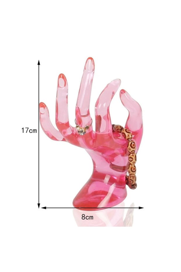 Pink OK Hand Model Bangle Bracelet Watch Display Stand Ring Holder Window Counter Jewelry Display Ra