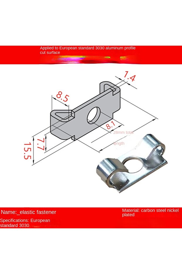 30S 50PC/LOT Spring Elastic Connector 2020 3030 4040 4545 Series Aluminum Profile Accessories Built