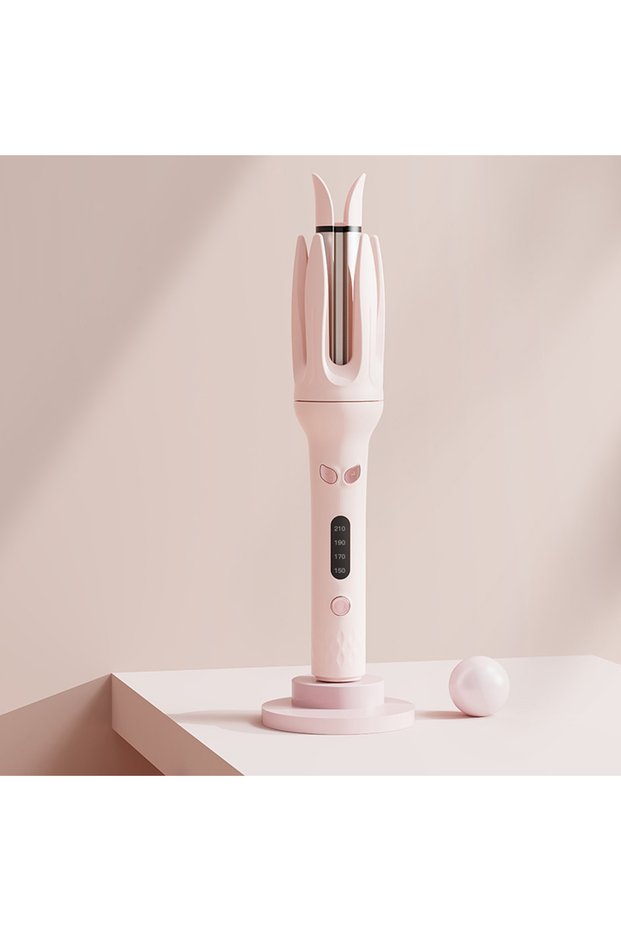 UK Pink Automatic Hair Curler 28mm Negative Ions Electric Ceramic Curling Hair Stick Rotating Curl W