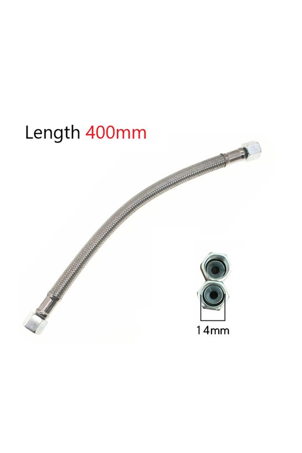 M14 400mm Air Compressor Intake Tube 14/16/19mm Air Pump Check Valve Stainless Steel Silver Hose For