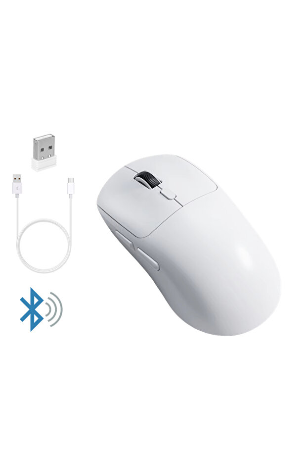 WHITE 2.4G M348 Wireless Mouse Rechargeable 500mAh Bluetooth-Compatible Mouse Gamer Bluetooth Mouse