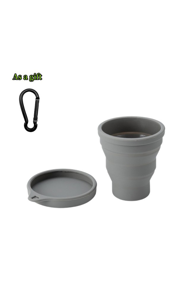 180ml-200ml Gray-1PC 180ML Folding Cup Mini Retractable Cup Silicone Portable Teacup Outdoor Travel