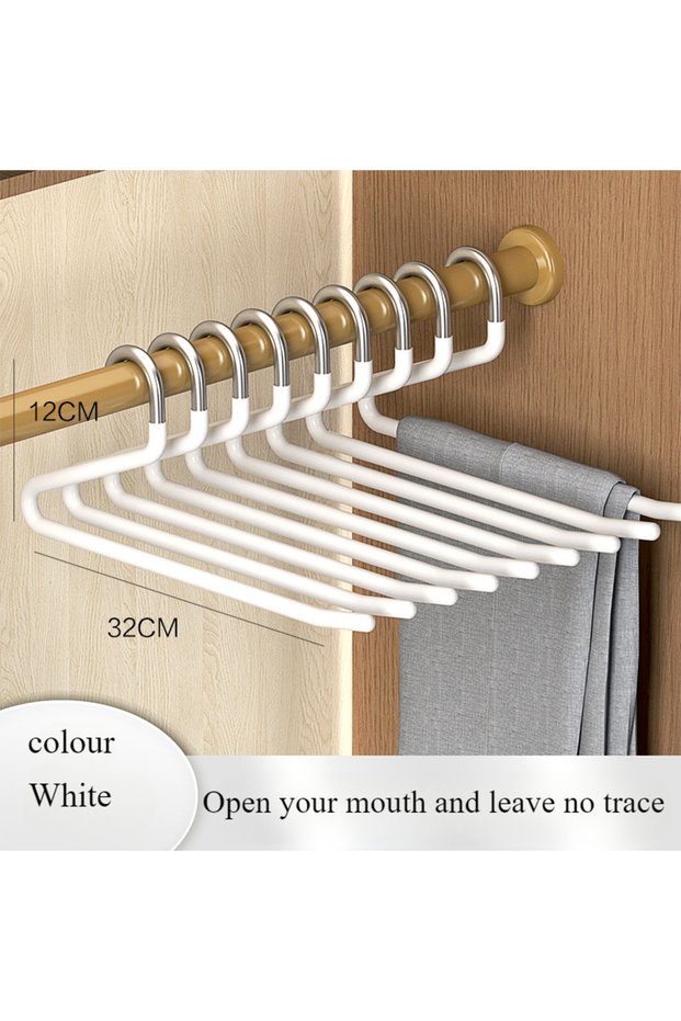 5pcs-white 5PCS Goose Type Dip Plastic pants hanger Wardrobe Dormitory Telescopic Z Type clothes han