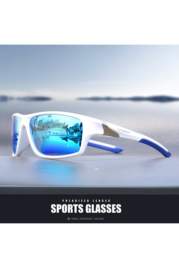 C2 White Blue 1pcs/3pcs Square Sports Sunglasses for Men - Polarized Lens for Fishing/Driving/Travel