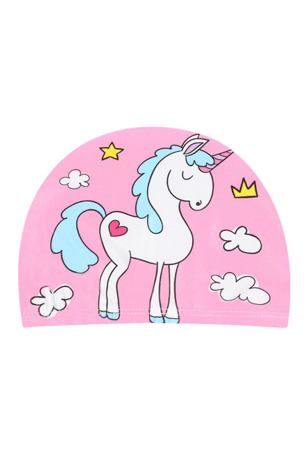 08 Children Cartoon Swimming Cap Kids Elastic Fabric Swiming Pool Water Sport Protect Ears Hat Swim
