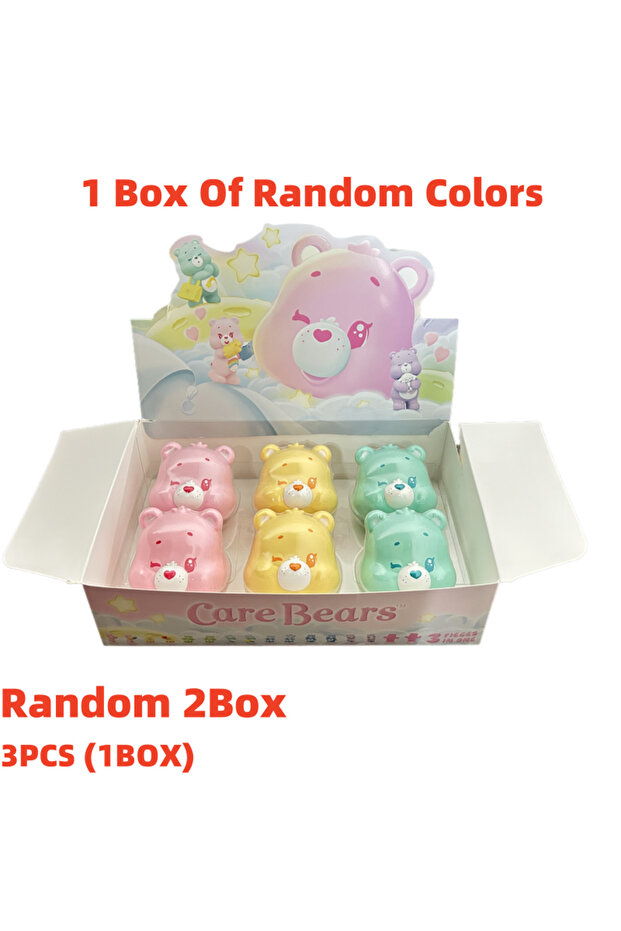 Random 2 Box CareBear Micro Light Daily Series Bear Head Blind Box Anime Figures Desktop Collect Mod