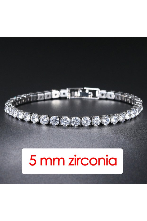 19cm 5mm H088 Women's Tennis Bracelet Hip Hop Trendy AAA+ Cubic Zirconia Silver Color Teen Girl Crys