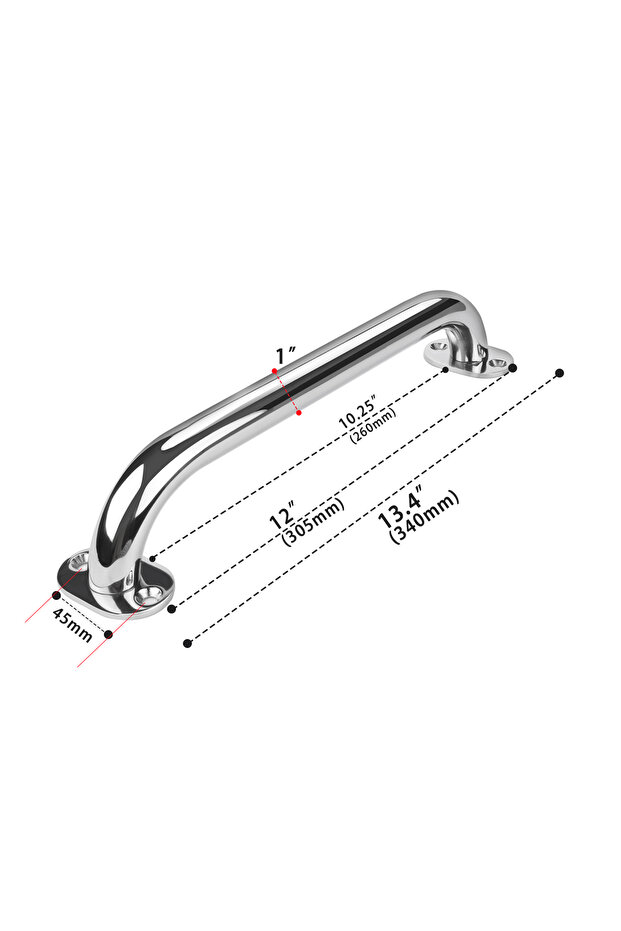 12 inchs high-quality Stainless Steel 9“ 12“ 16” Grab Handle Handrail Polished Boat / RV / Bath Boat