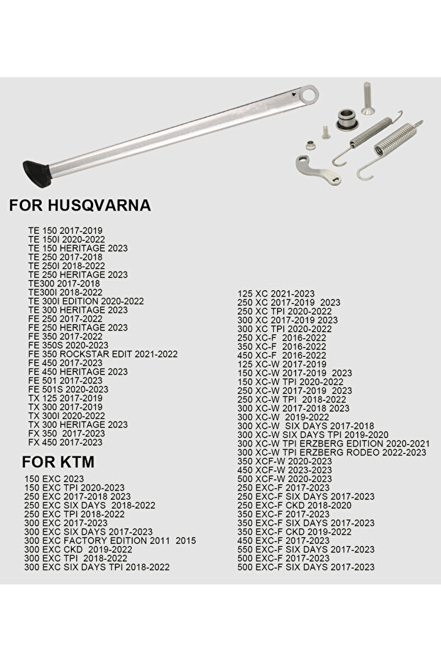 Silver 17-22 Motorcycle Parking Side Stand With Spring Kit For KTM XC XCW XCF XCFW EXC EXCF 2008-202