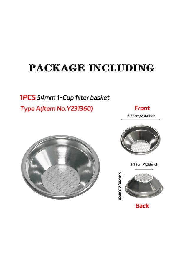 Type A Coffee Filter Basket Compatible With 54mm Breville Sage Express Bambino Plus BES450 BES880 BE