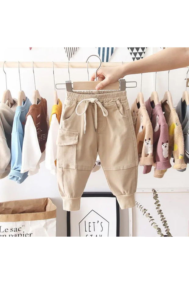 5T 130 Khaki New Cargo Pants for 2-6 Years Old Solid Boys Casual Sport Pants Enfant Garcon Kids Chil