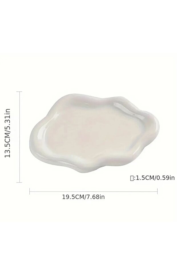 White Simple Stylish Cloud Ceramic Jewelry Storage Tray Jewelry Earrings Display Desktop Ornaments G