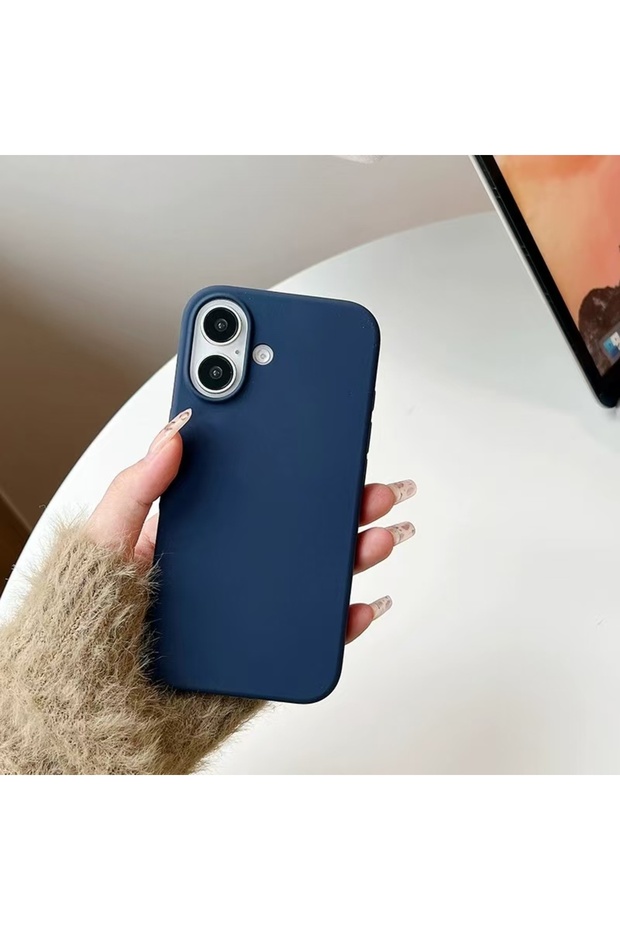 iPhone17 Dark Blue Colorful Liquid Silicone Phone Case for iPhone 17 16 15 14 13 12 mini 11 Pro X XR