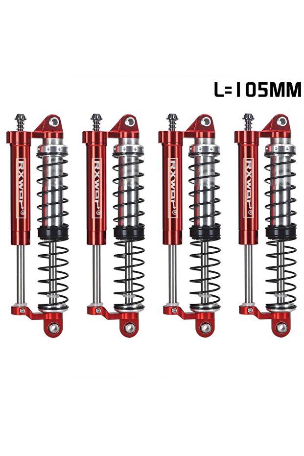 Red Adjustable Oil L=105mm Metal Negative Pressure Shock Absorber Double Damper For 1/8 Rc Crawler C