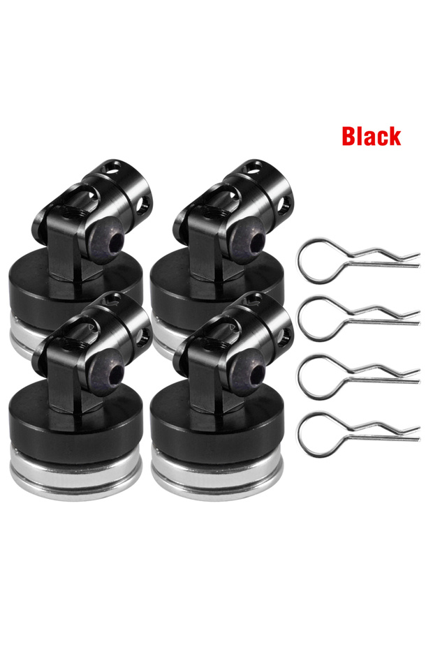black 9IMOD 4pcs RC Magnetic Body Post Metal RC Car Shell Mount Column with Clips for 1/10 Axial SCX