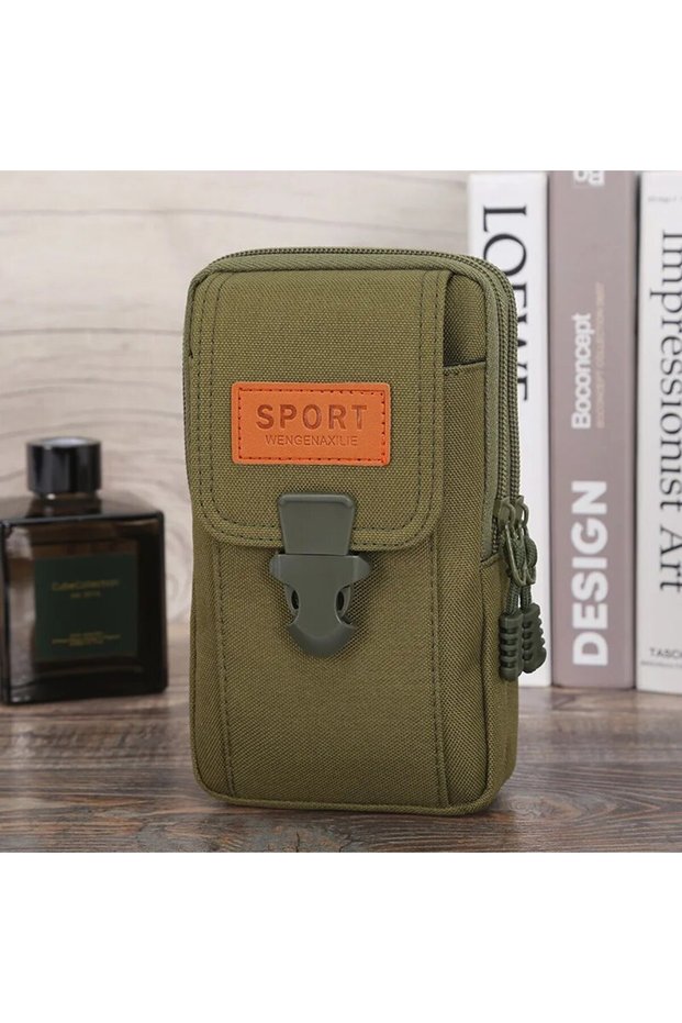 Green Man Belt Pouch Mobile Phone Bag for Men Phone Holster Bag Molle Waist Bag Pack Small Tactical