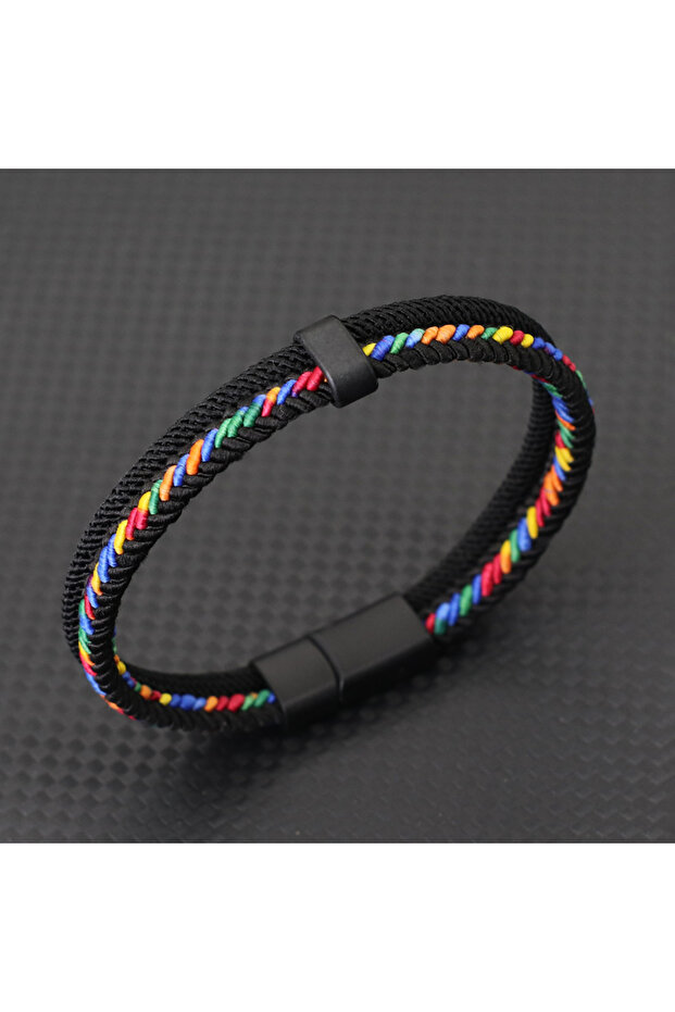 18.5cm(7.3inches) mix Unique Thread Bracelet Unisex Detachable Magnet Buckle Bangle Outdoor Camping