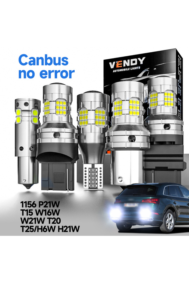 T15 W16W 921 White(6000K) 2pcs LED Reverse Light 1156 BA15S P21W 7506 T15 W16W 921 7440 W21W T20 744