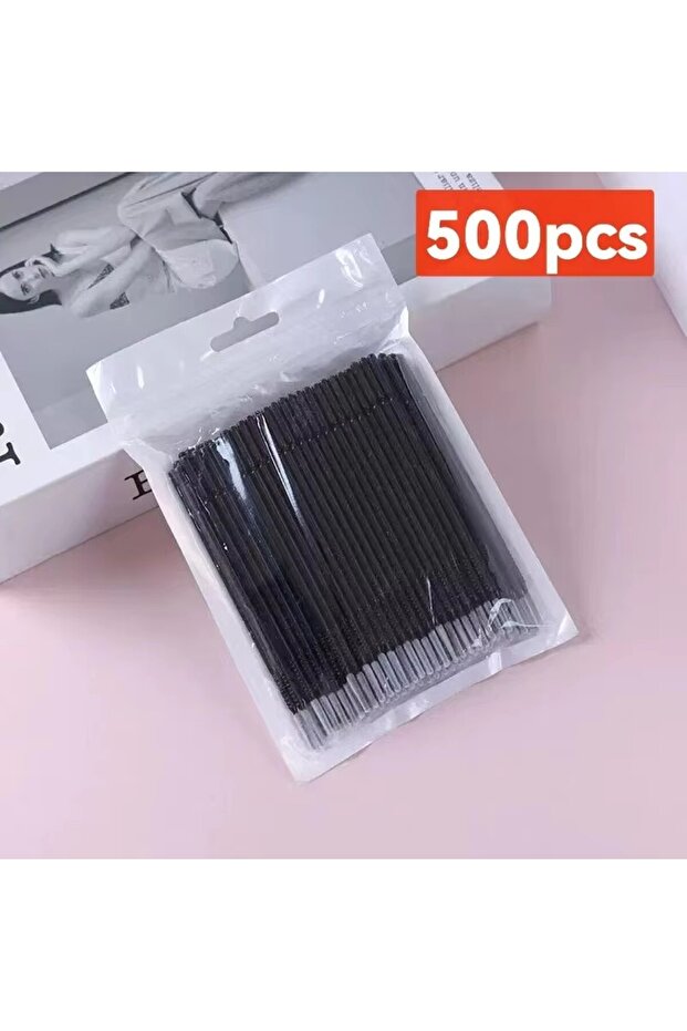 A0125-500PCS أسود 100 قطعة فرشاة دقيقة احترافية للاستخدام مرة واحدة لتطويل الرموش