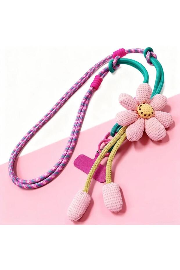 KOQZM A1 Creative Cartoon Flower Design on Phone Lanyard, 1Pcs Decorative Pendant Accessory, Univers