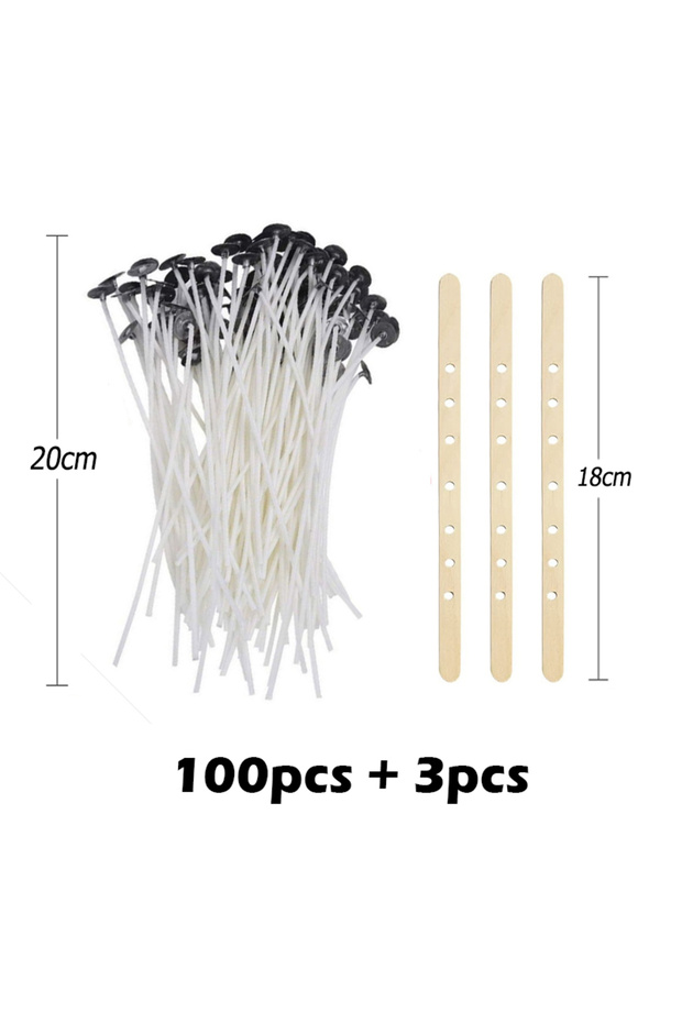 20cm Pure Cotton Candle Wick Wick Bracket Silicone Punch Awl DIY Gift Candle Making Set Easy to Use