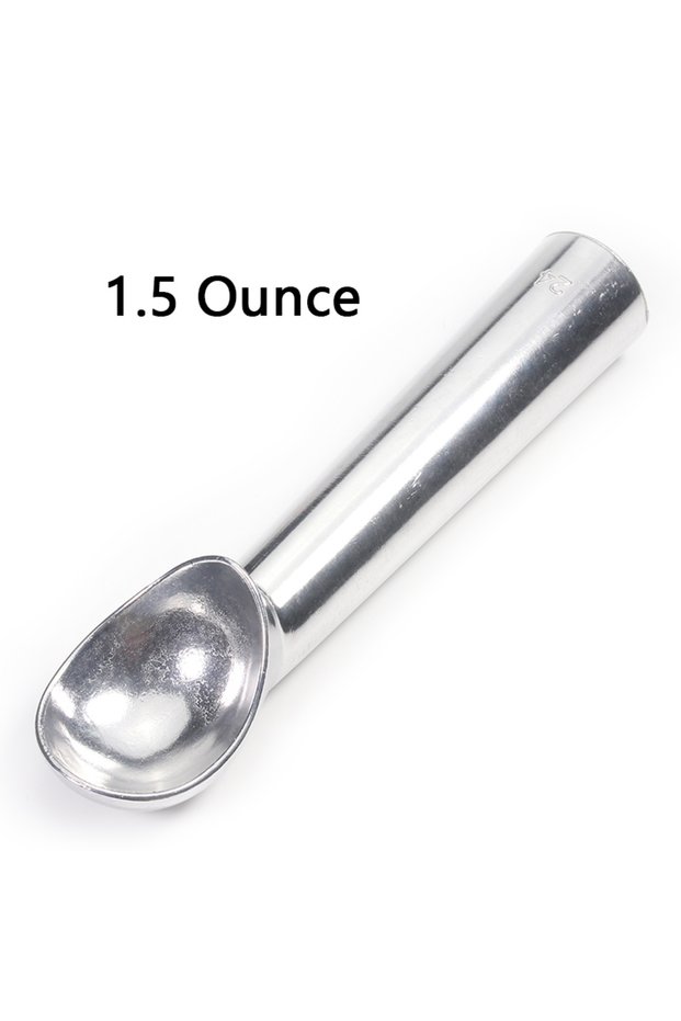 1.5 Ounces Silver Ice Cream Scoop, 1.5/2 Ounce Nonstick Anti-Freeze One Piece Aluminum Scooper Spoon