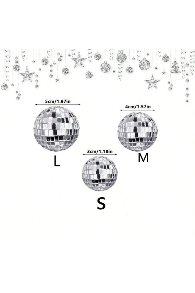 M Sliver 10pcs 10pc Mini Mirror Disco Ball Stage Light Reflective Rotating Bright Silver Glass Ball