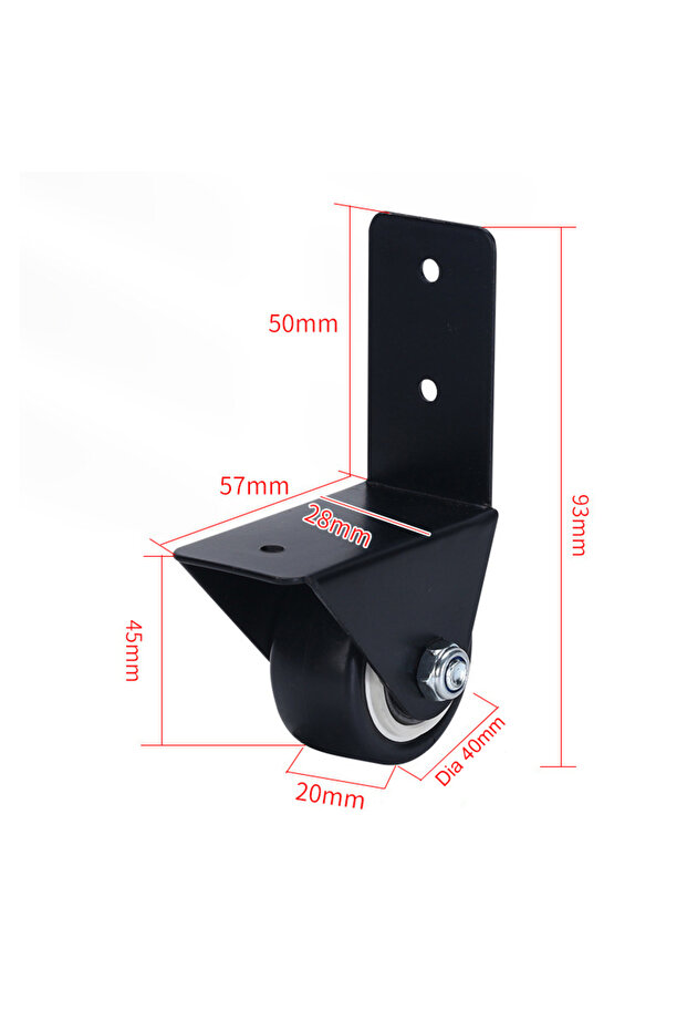 1.5 inch 4Pcs L-Shaped Bracket Casters Wheels ,Furniture Caster,with Screws,120kg Load Capacity,for
