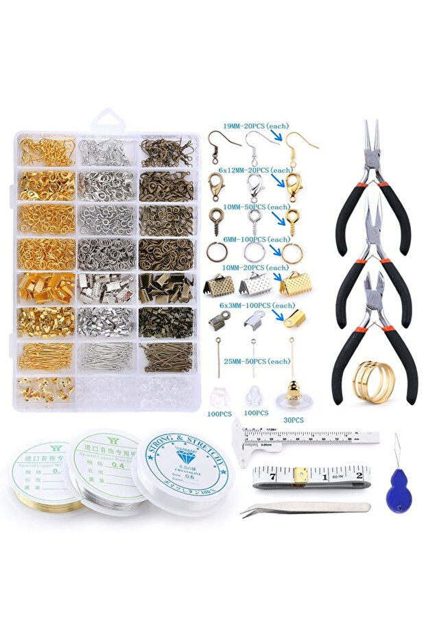 1 Alloy Accessories Jewelry Findings Set Copper Wire Open Jump Rings Jewelry Making ToolsEarring Ho.