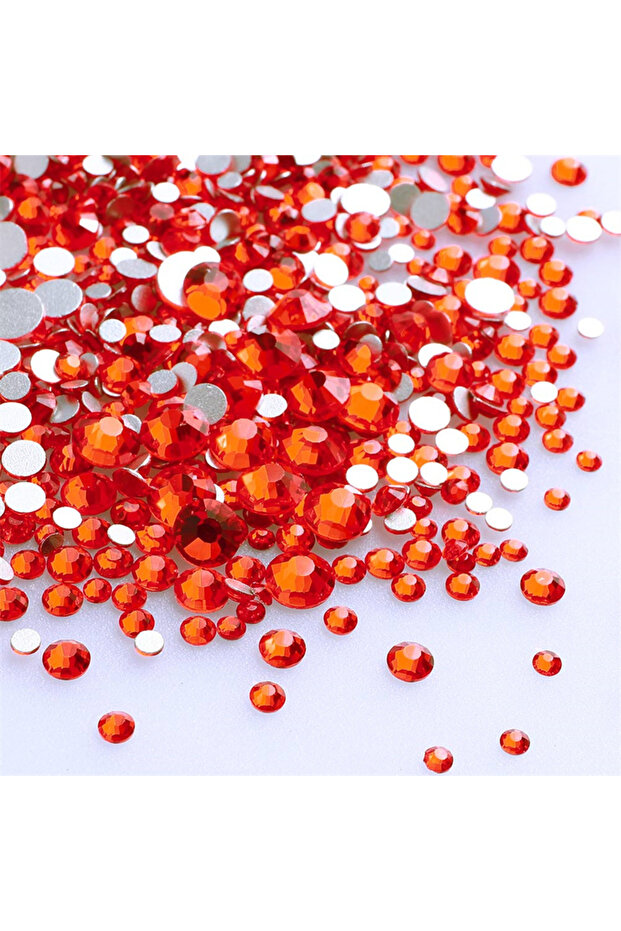 Orange 1440Pcs Mix Size Round Glass Flatback Rhinestone Glitter Yellow Glue On Stones Red Non Hot Fi