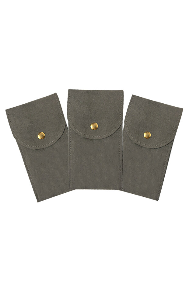 3Pcs-Gray Embers Watch Bag Blue Black Flannelette Gift Bag Travel Storage Case Durable Portable Watc