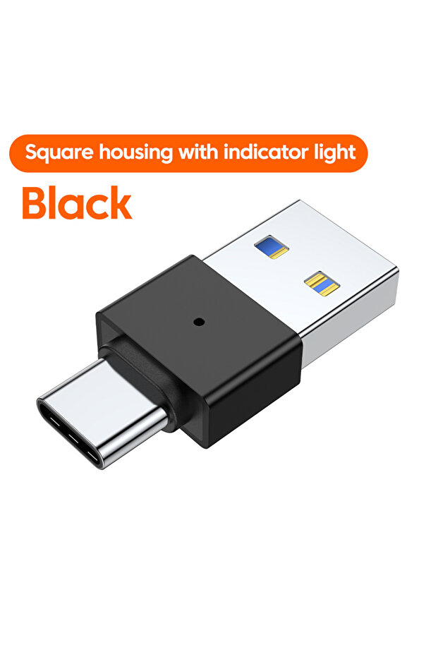 مربع مع ضوء BK USB 3.0 إلى USB C ذكر إلى ذكر محول شحن سريع ونقل البيانات لأجهزة الكمبيوتر المحمولة T